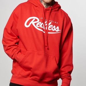 YOUNG AND RECKLESS Pullover Hoodie in RED